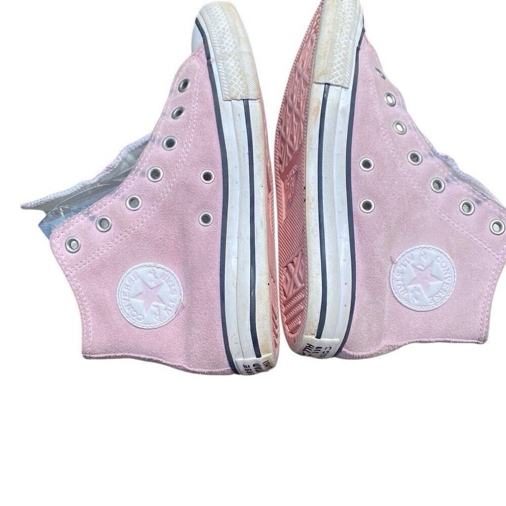 Converse Girls CTAS High GS Playful Llama Pink Suede Sneakers Size 5.5 - Picture 6 of 12